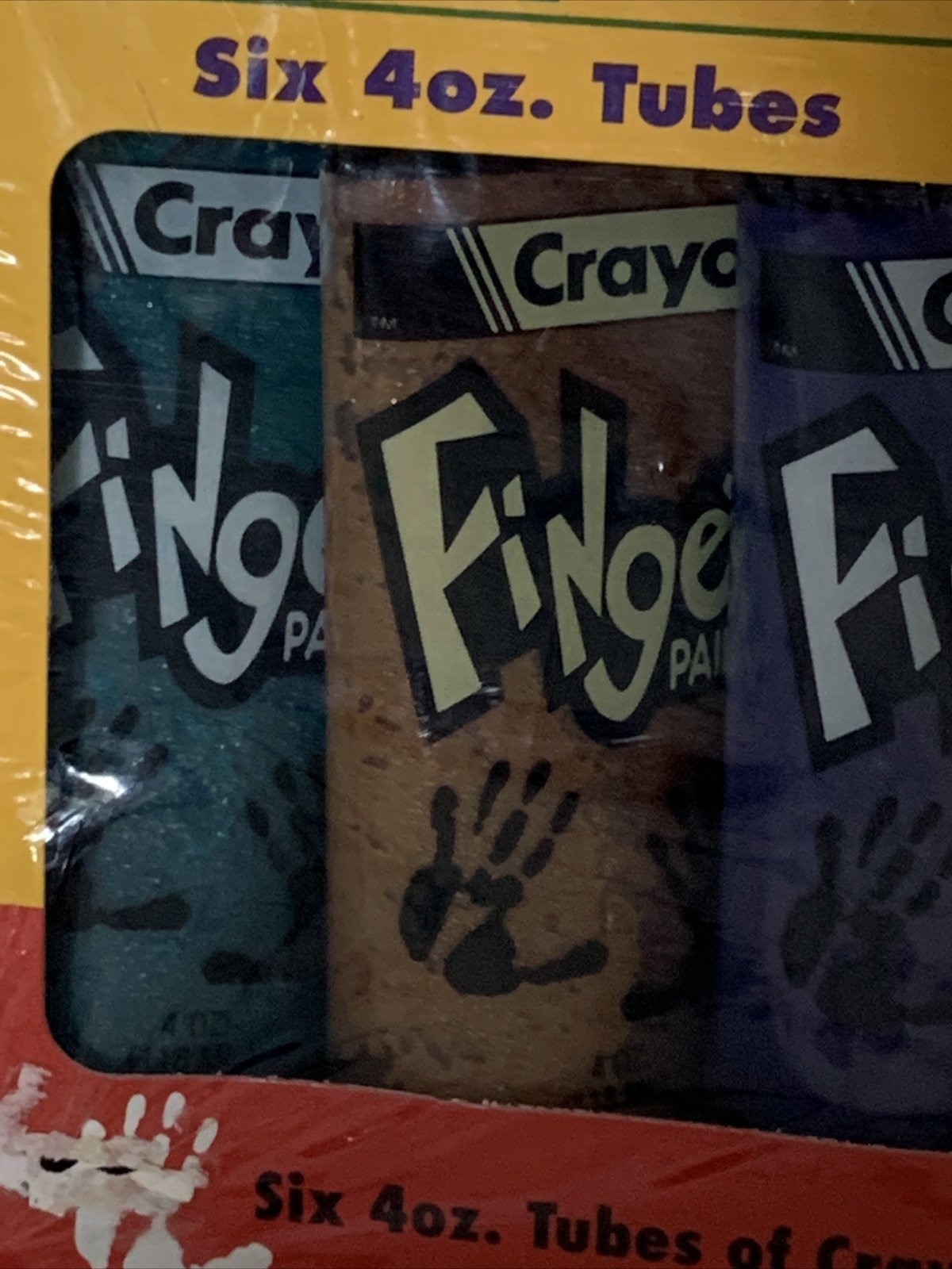 Vtg Crayola Washable Finger Paint (6) 4oz Tubes 1994