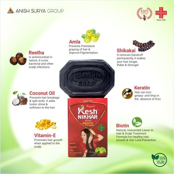Kesh Nikhar Soap – (6 Pack) 75 Gram Each free ship