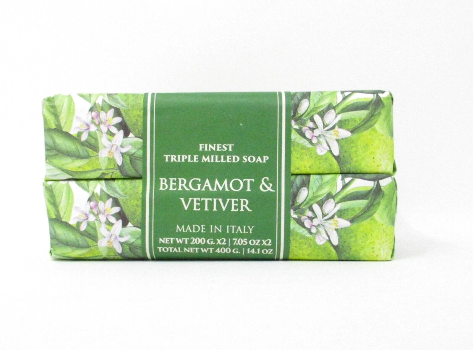 2x Hopificio Italian Luxury Bath Bar Soap Bergamot & Vetiver scented TWO PACK