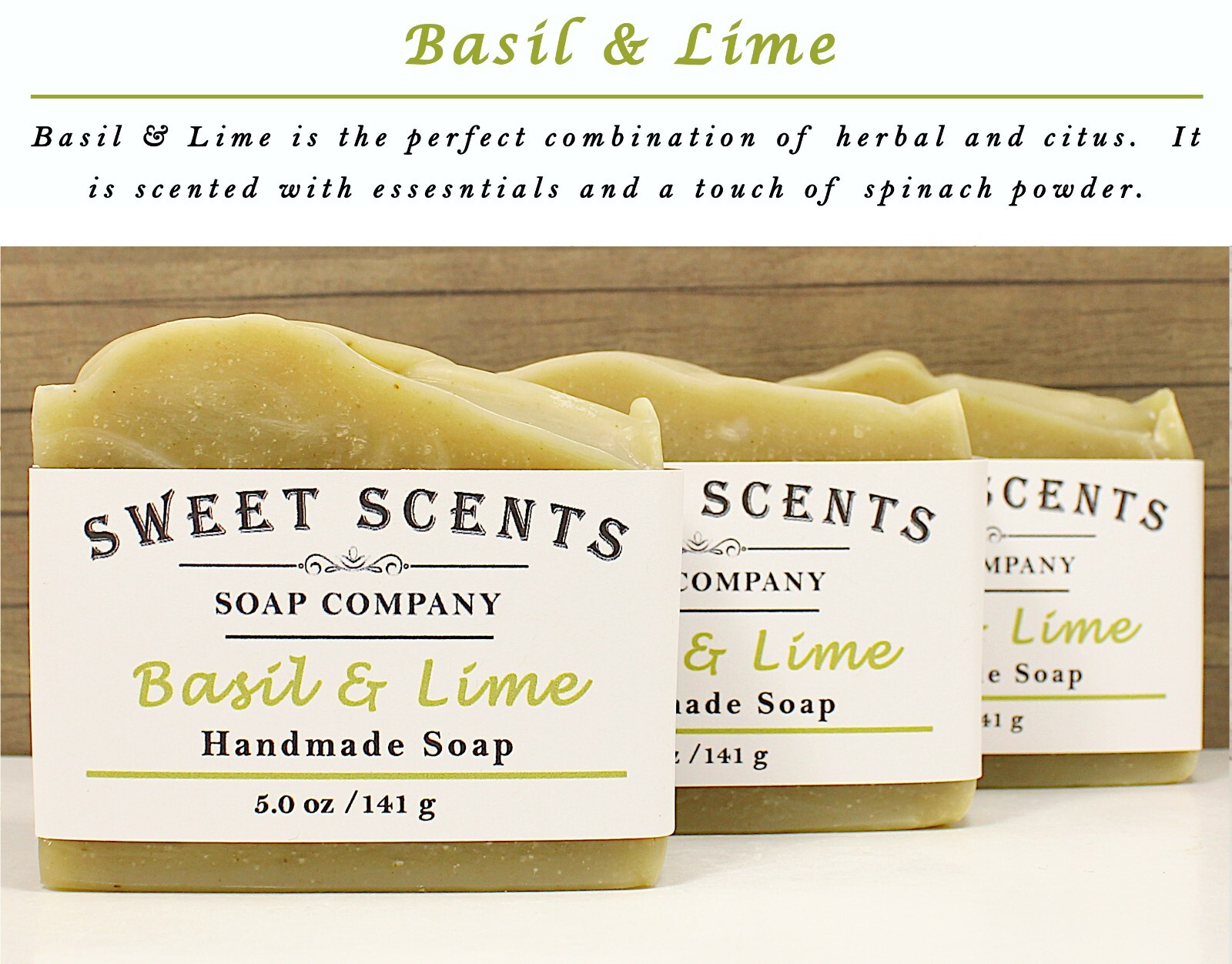 Basil & Lime Soap – Handmade, Natural, Cold Process, Essential Oil Soap