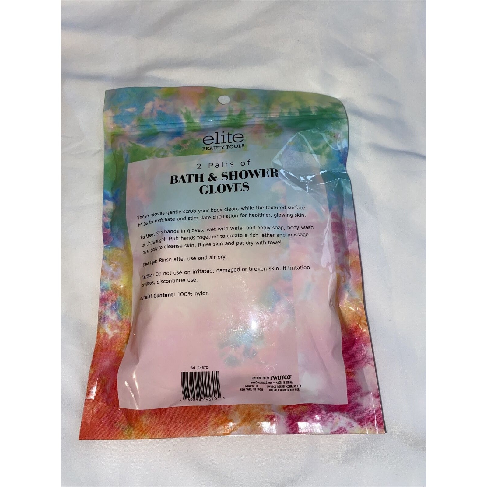 Elite Shower Exfoliating Wash Skin Spa Bath Gloves Scrubber New in Package