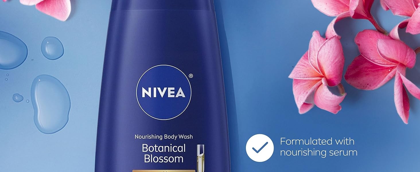 Nourishing Botanical Blossom Body Wash with Nourishing Serum, Body Wash for