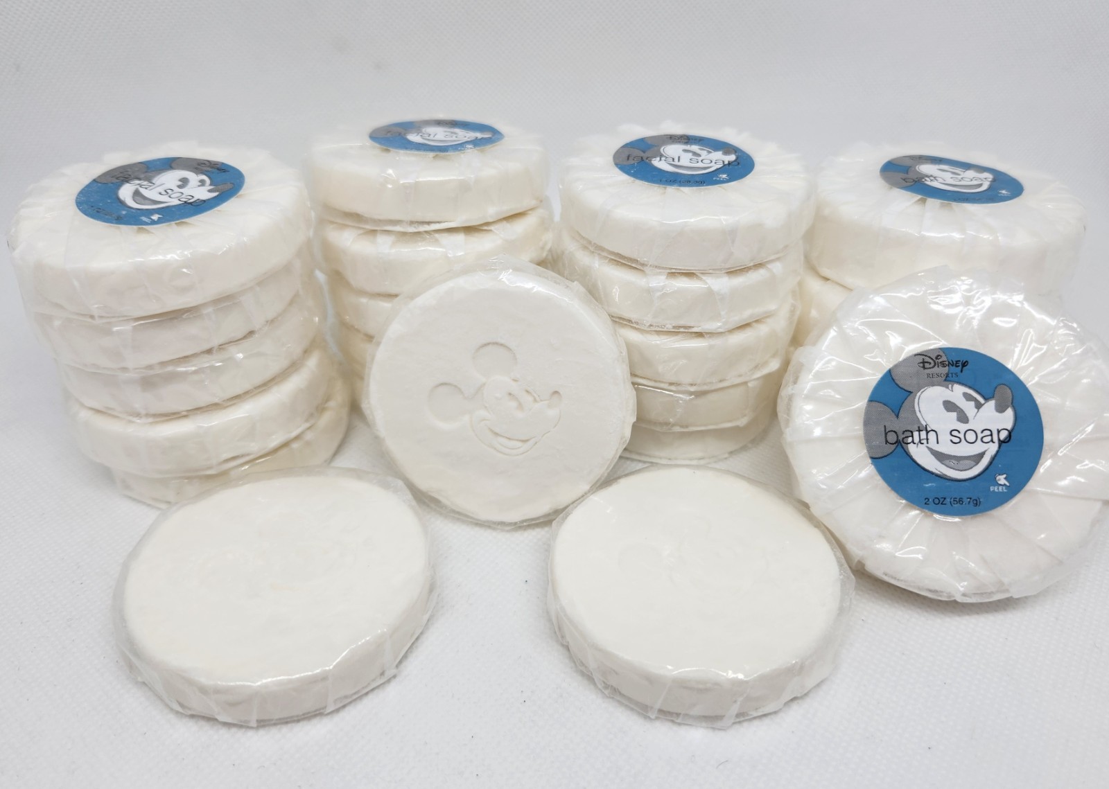 Huge Lot Disney Resorts Soap 22 Facial & Bath Bars Travel Size New Sealed Mickey