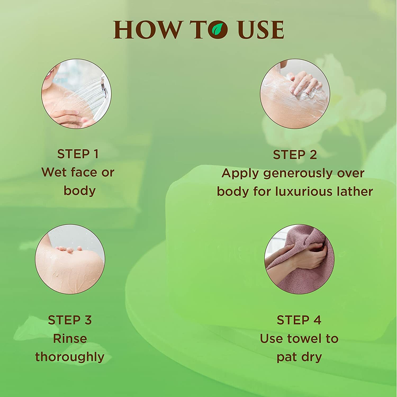 Ayurvedic Natural Glycerine Bathing Bar, 125 g (4 + 1 Offer Pack) us