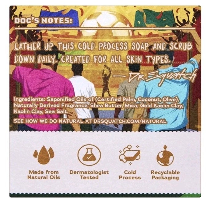 Dr. Squatch FIFA Golden Glory ⚽️🏆. Smells Like Gameday GREATNESS! 5 Oz. NEW!