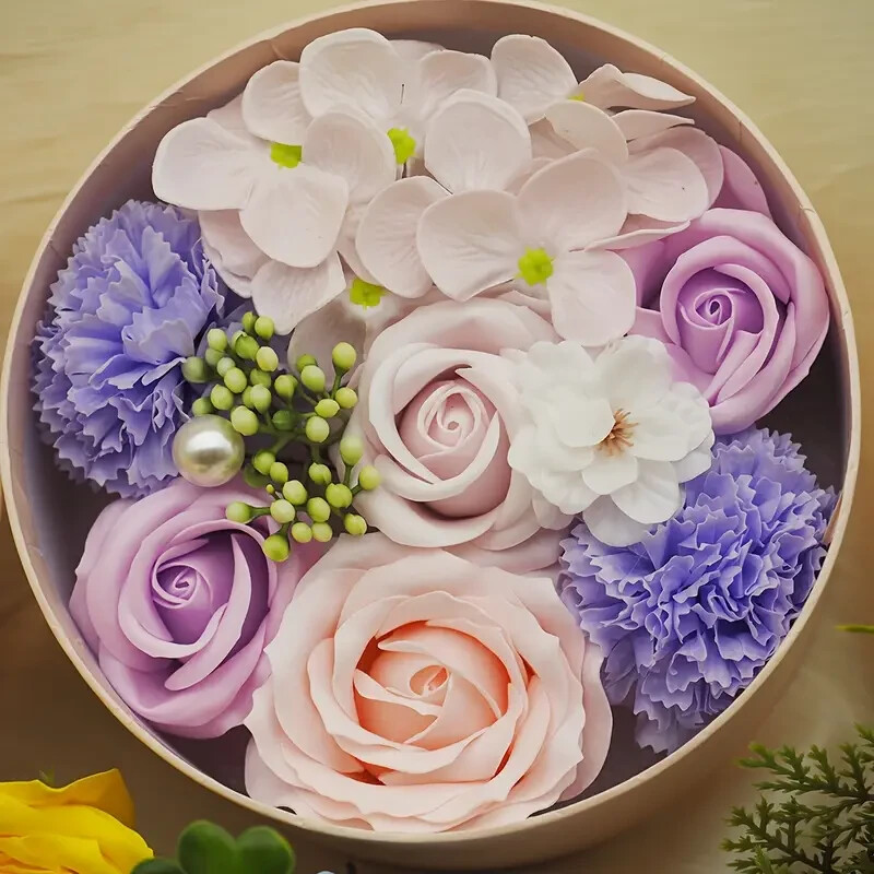 Bath Soap, Floral Scented Rose Soap Petals Body (Purple)All occasions