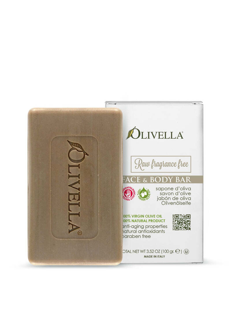 OLIVELLA Raw Fragrance Free Face & Body Bar 3.52 oz.