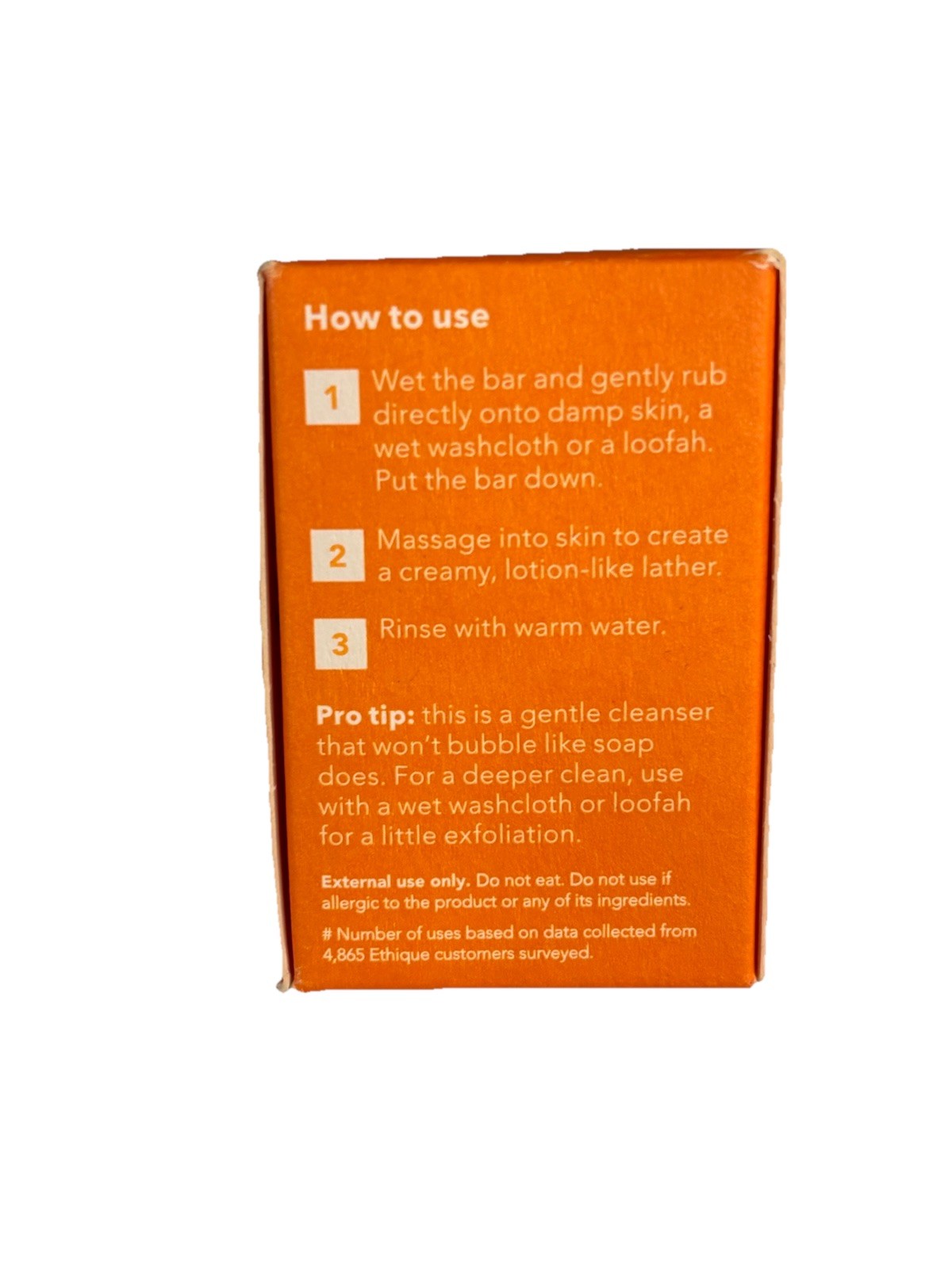 Ethique Solid Cream Body Cleanser Orange & Vanilla 105g, Brand New