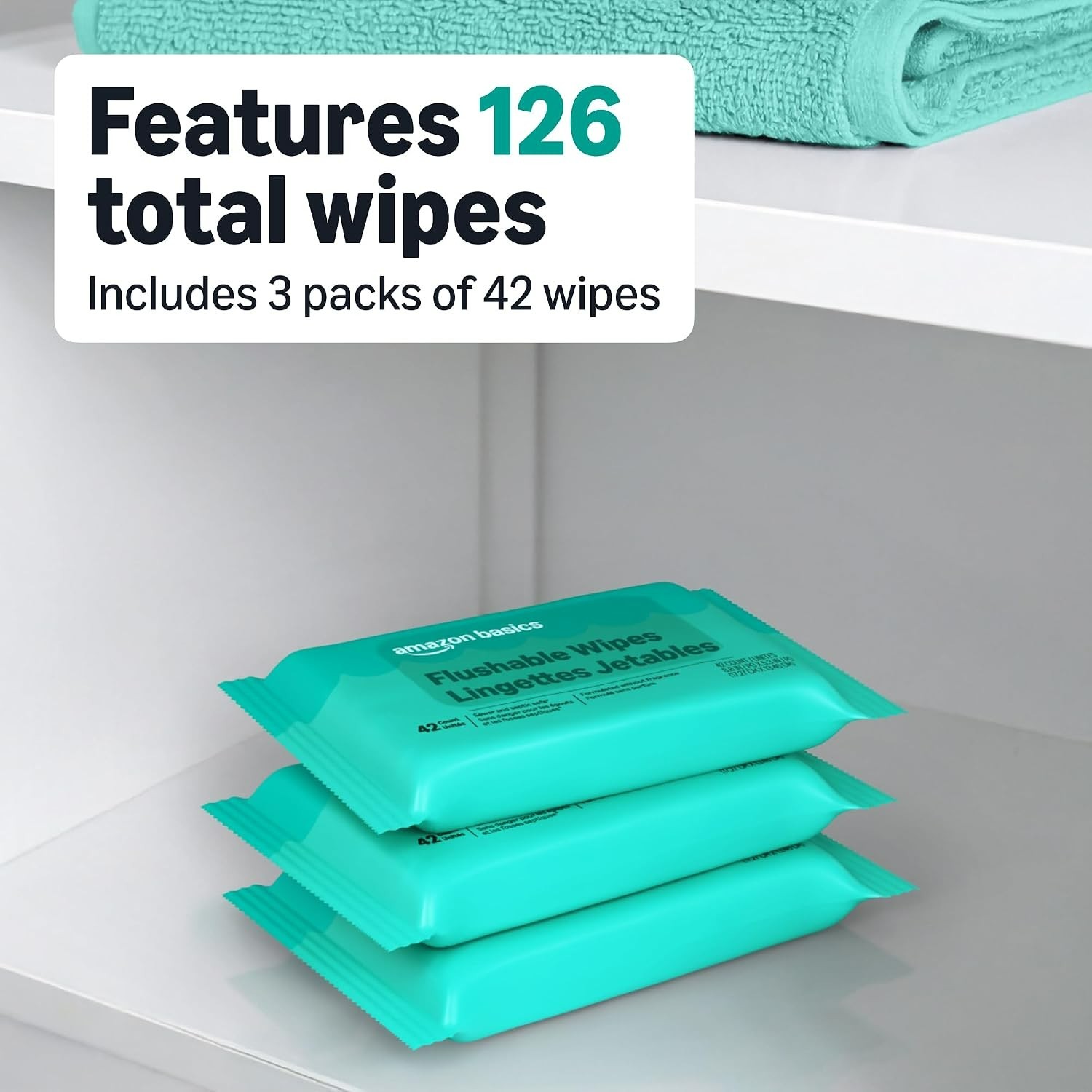 126 Count Biodegradable Flushable Wipes – Fragrance-Free & Sensitive Skin Safe