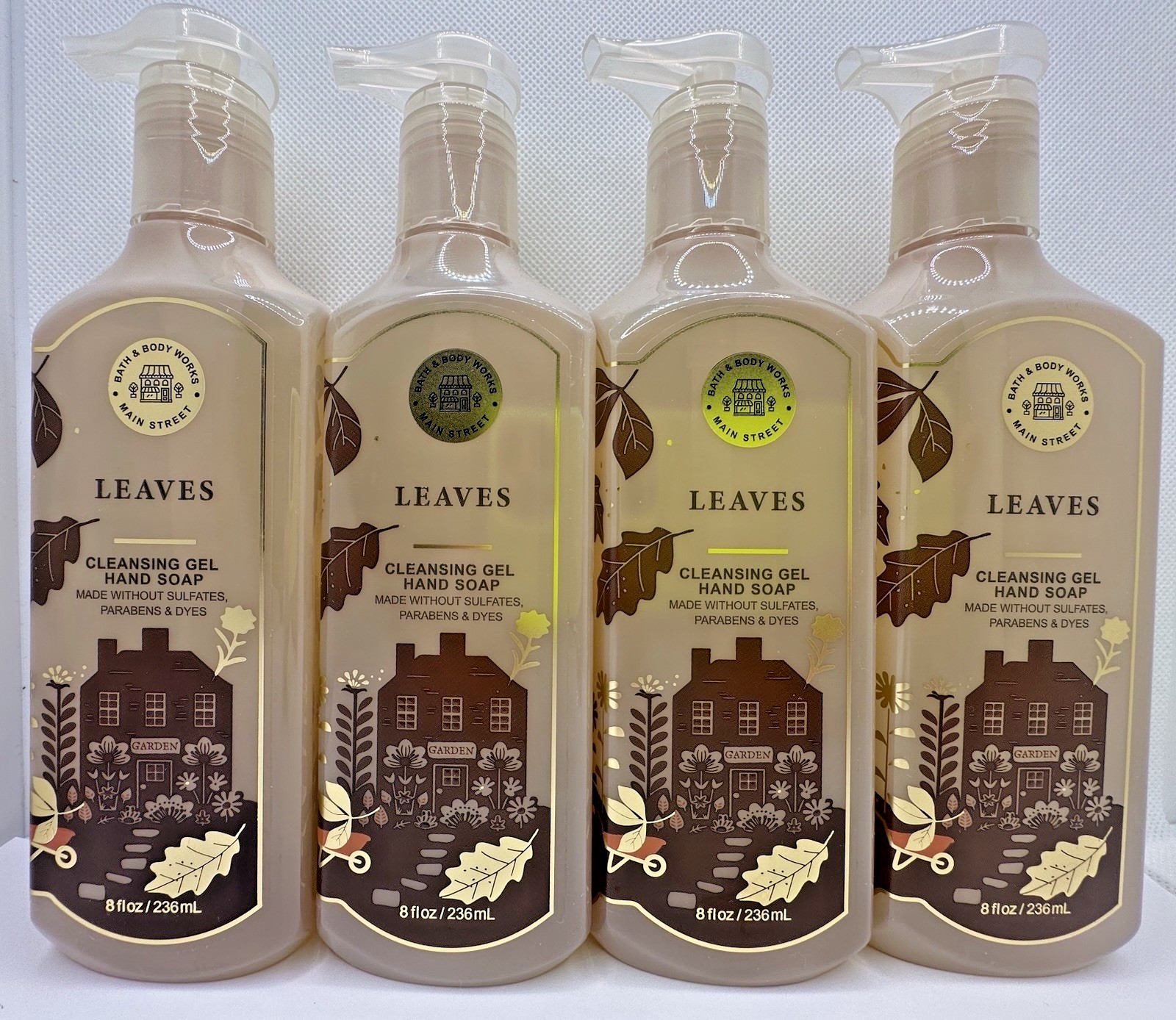 Bath & Body Works Leaves Cleansing Gel Hand Soap 8 Oz x4