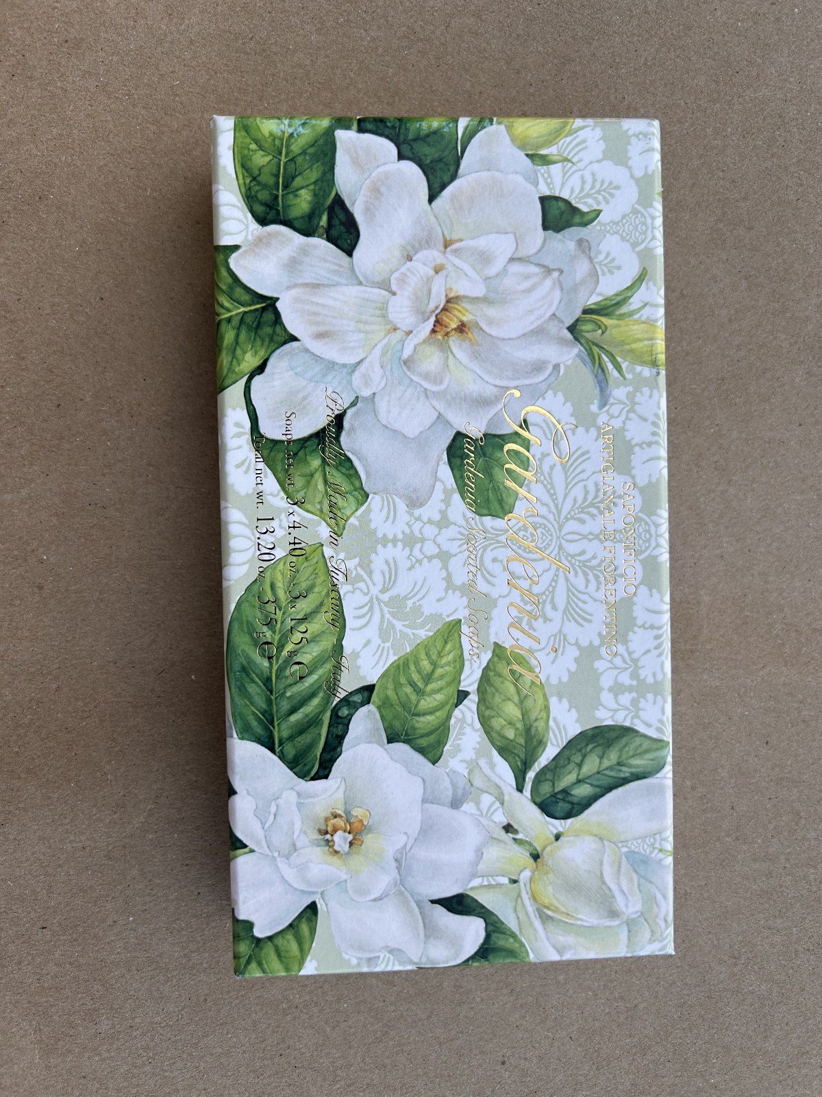 Saponificio Artigianale Gardenia Scented Soaps 3 x 4.40 oz New Tuscany -Italy