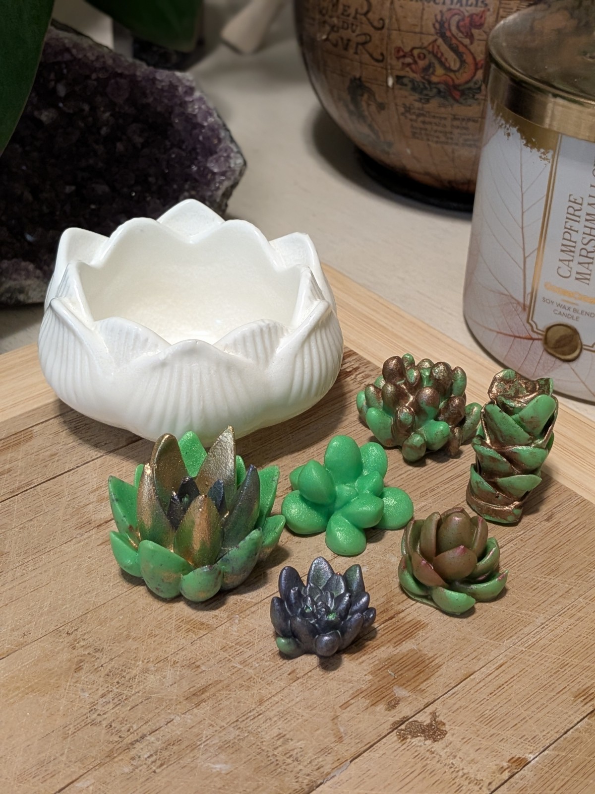 Handcrafted Goat’s Milk Soap Succulent Set! Emerald Agave Scent/ Custom +$5