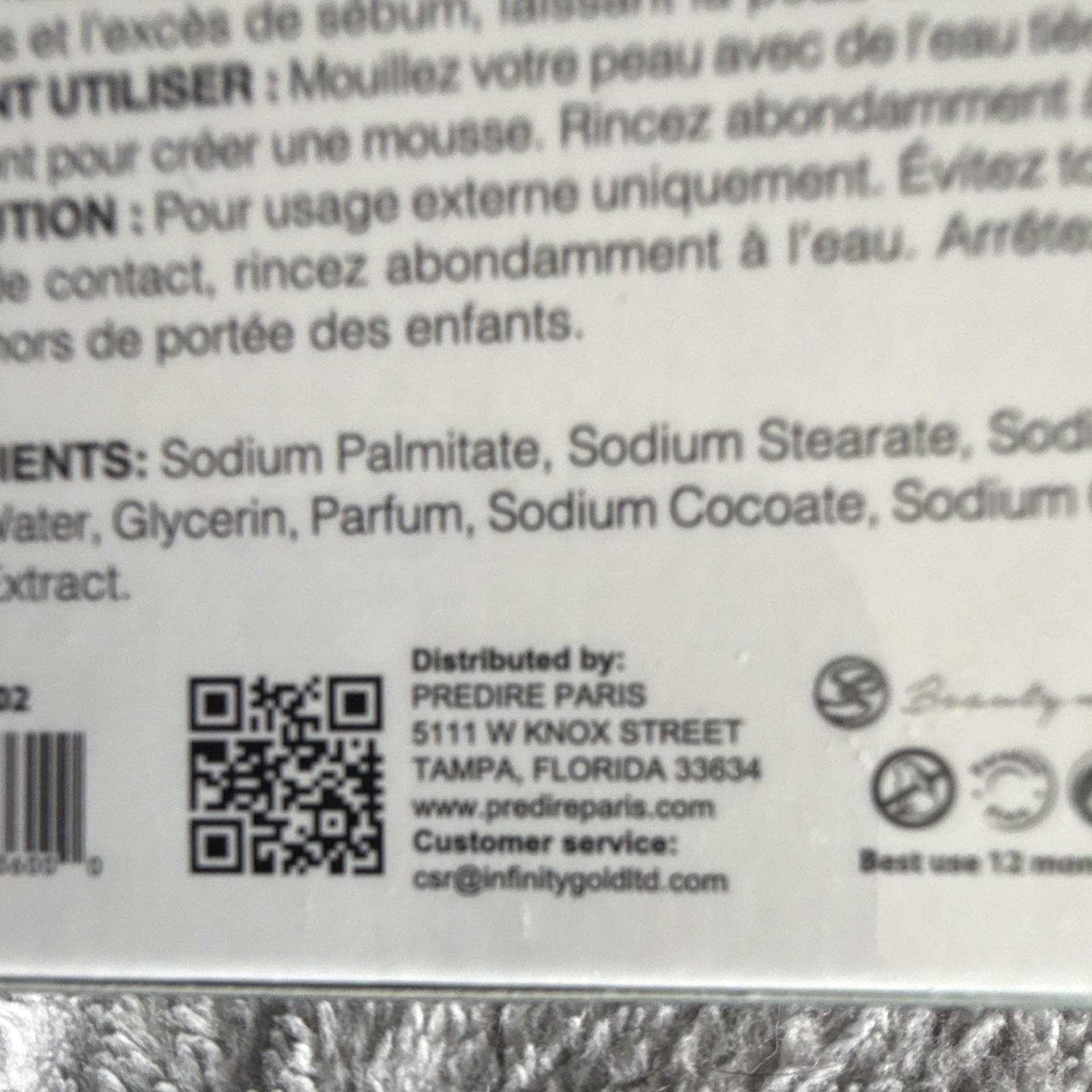Prédiré Paris Black Orchid African Mud Soap Bar Antibacterial Detox 6.17oz