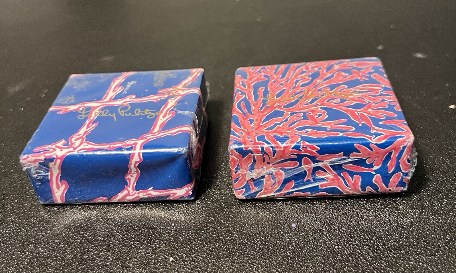 NEW Lilly Pulitzer 2000s 2pc Coral Blue Scented Bath Soap Bars, 2.5×1” FREE SHIP