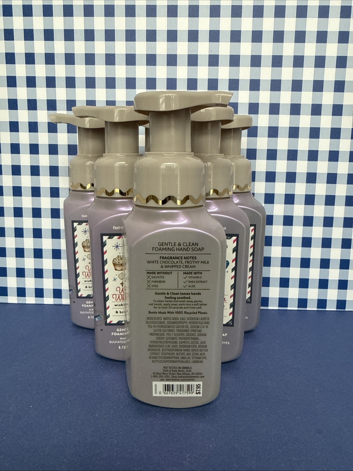 6X ~ Bath & Body Works ~ WHIPPED WHITE COCOA ~ Gentle Foaming Hand Soap