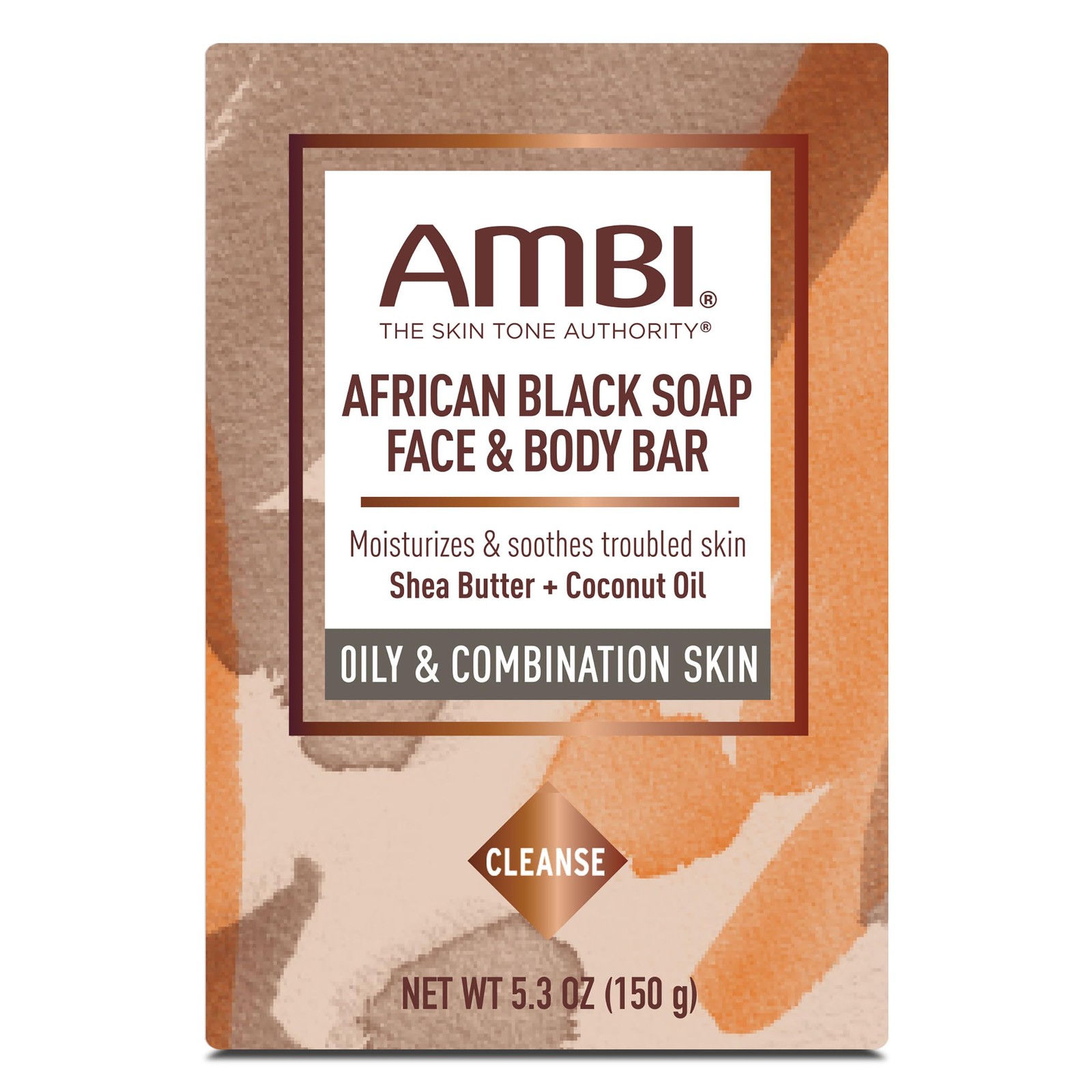 Ambi African Black Soap Face & Body Bar, Cleans 5.3 Fl Oz (Pack of 1),