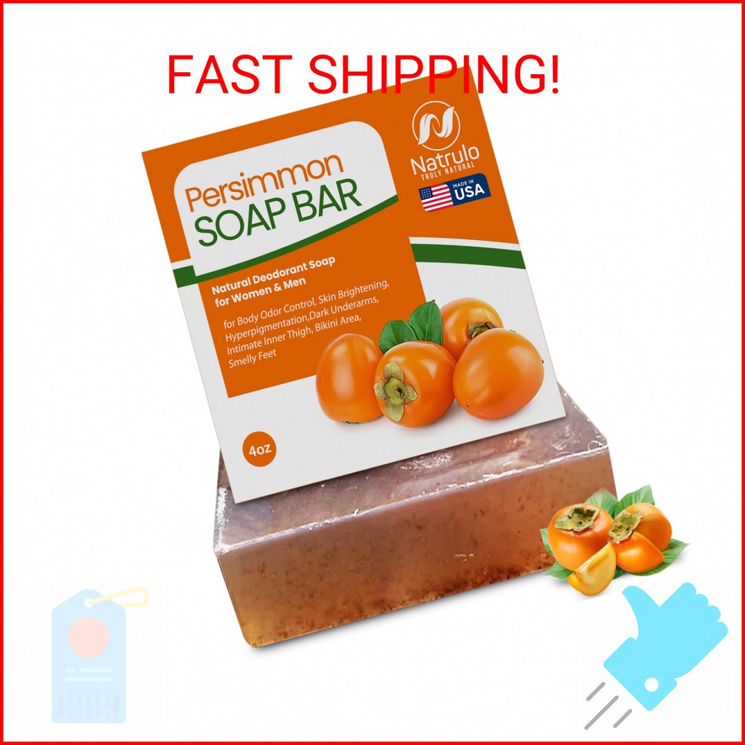 Natrulo Persimmon Soap Bar for Body Odor Control – Purifying Deodorizing Body Wa