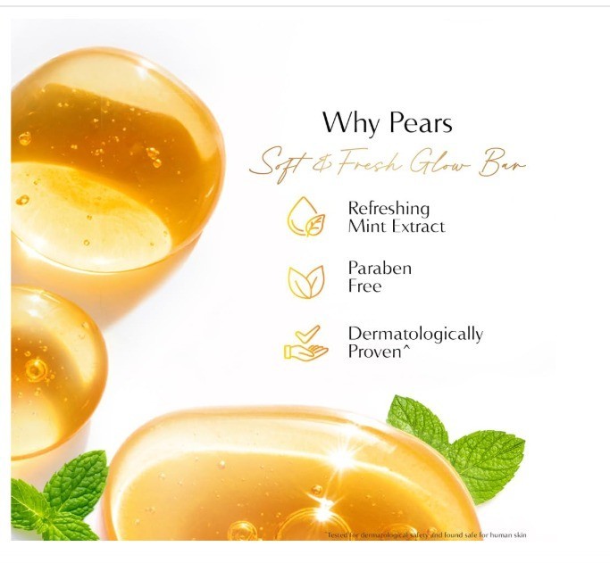 Pears Original Glycerin Soap Bars 125g x 6 Soft Fresh Glow Mint Paraben Free