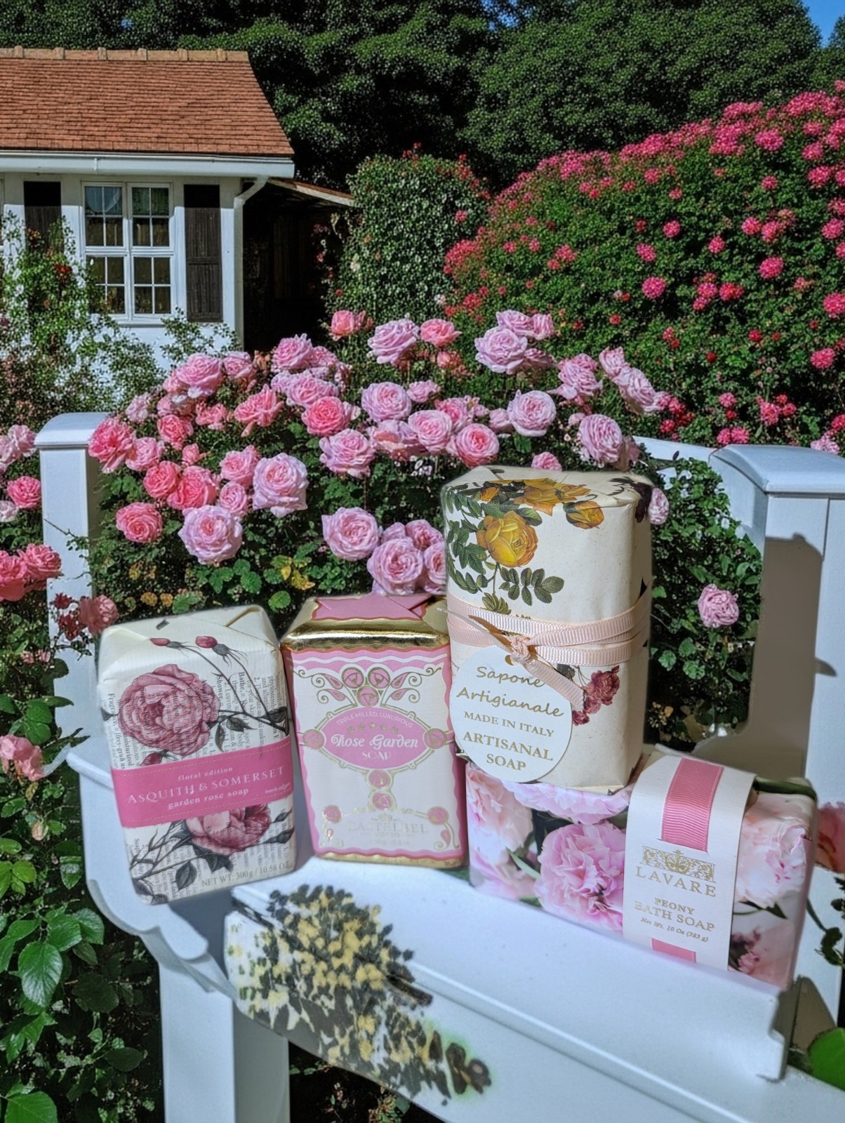 *Luxury Soap* Castelbel + Asquith & Somerset Rose Peony Almond-(4 BAR SOAP) Lot