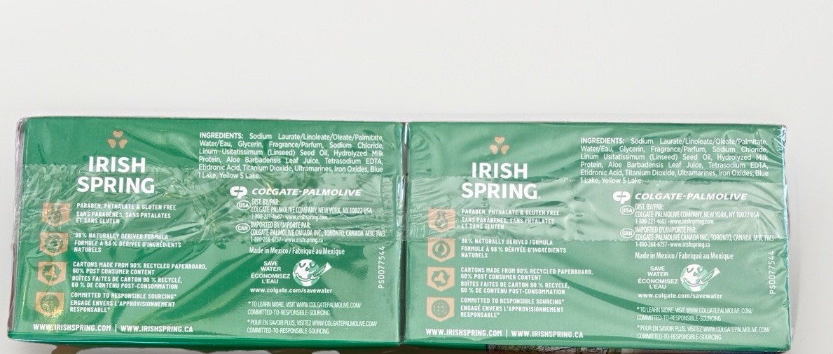 8 Pack Irish Spring Aloe Mist Bar Soap Deodorant Soap 12 Hour Fresh 3.7 oz Bars