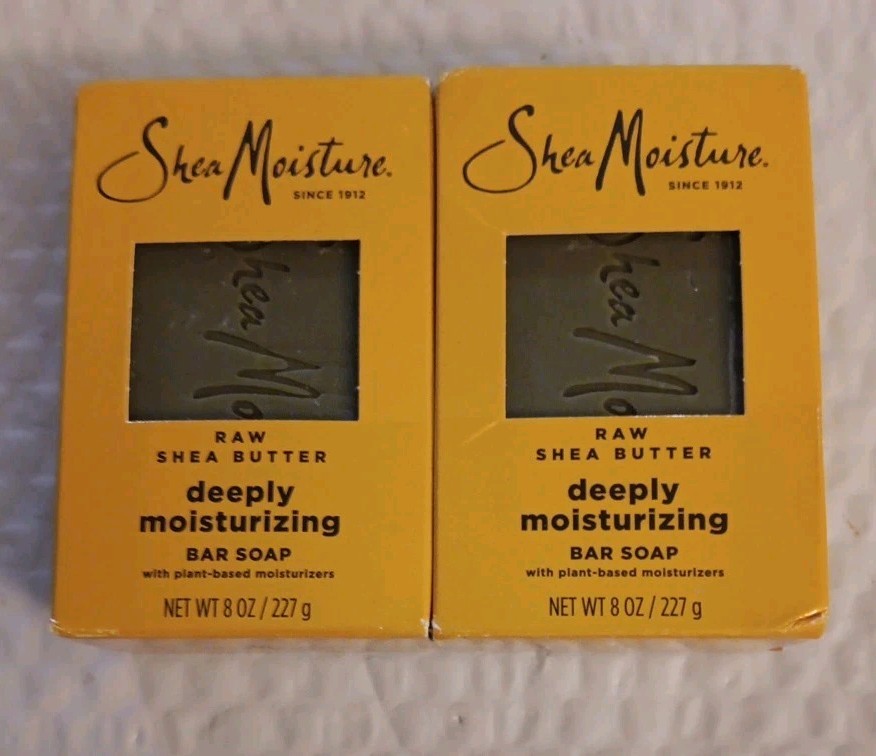 2 Raw Shea Butter Bar Soap, Deeply Moisturizing, 8 oz (227 g) (J43)