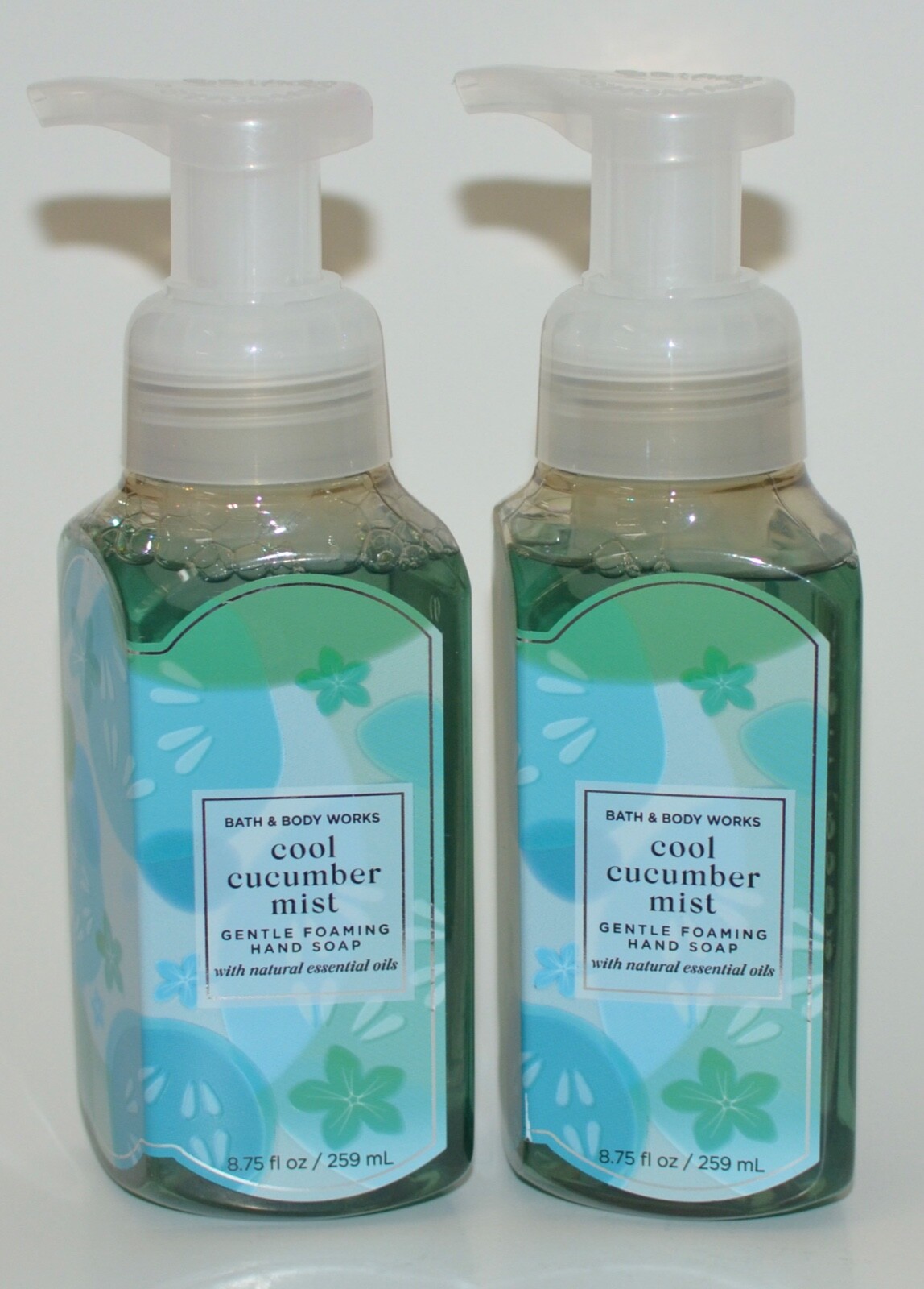 2 NEW BATH & BODY WORKS COOL CUCUMBER MIST GENTLE FOAMING HAND SOAP WASH 8.75 OZ