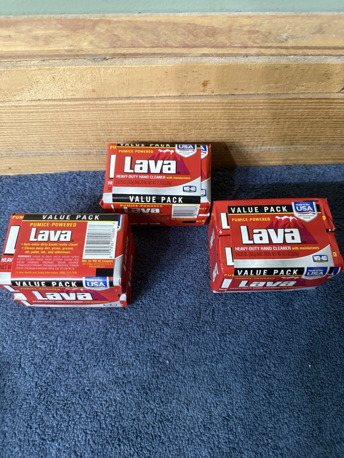 Lava Hand Soap 5.75 oz Bar Heavy Duty Pumice Powered Cleaner, WD40 . 6 Bars