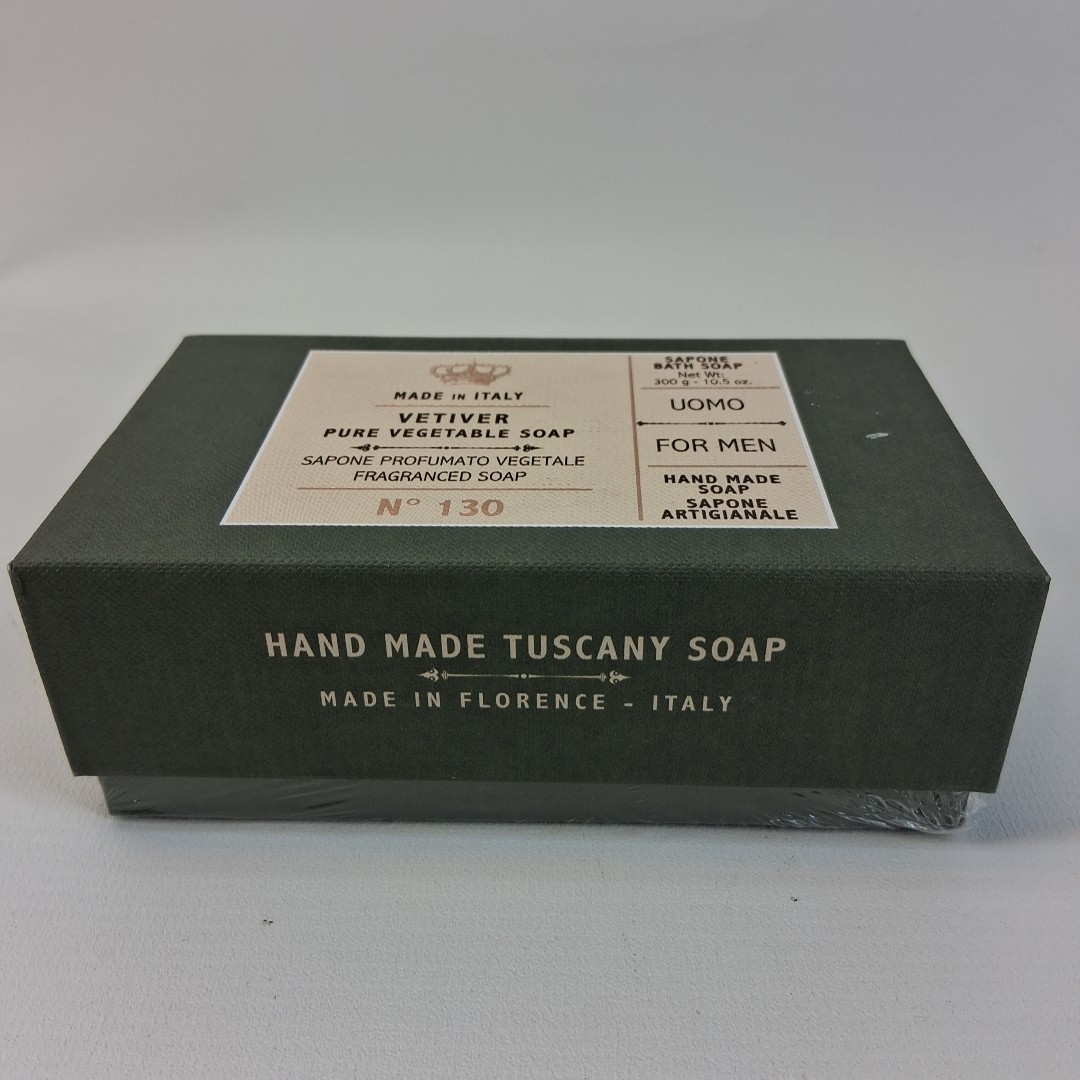 Mario Fissi Vetiver Pure Vegetable Soap # 130, Men Fragranced Soap 10.5 oz