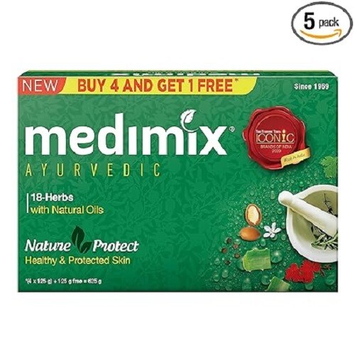 Medimix Ayurvedic Classic 18 Herbs Bathing Soap 125g (Buy 4 Get 1 EXTRA Combo