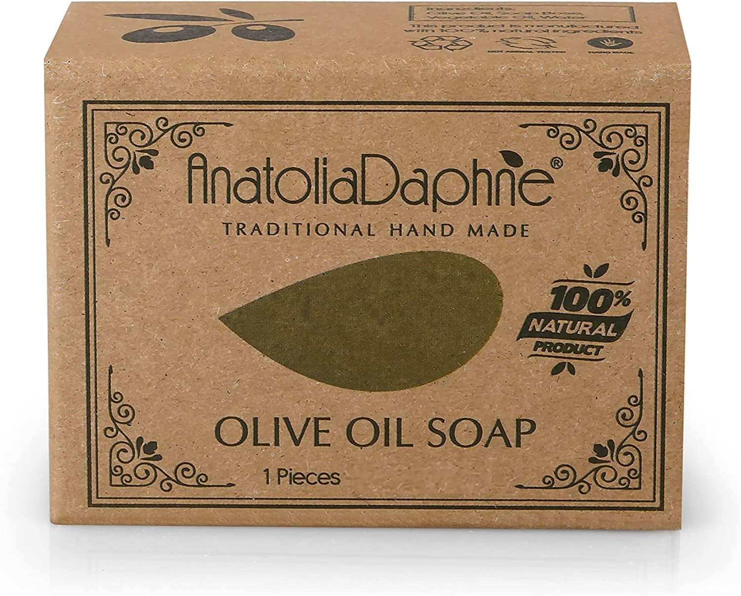 Natural Vegan Olive Oil Soap Bars – Handmade 100% Pure – 5.3 oz, Pack of 9