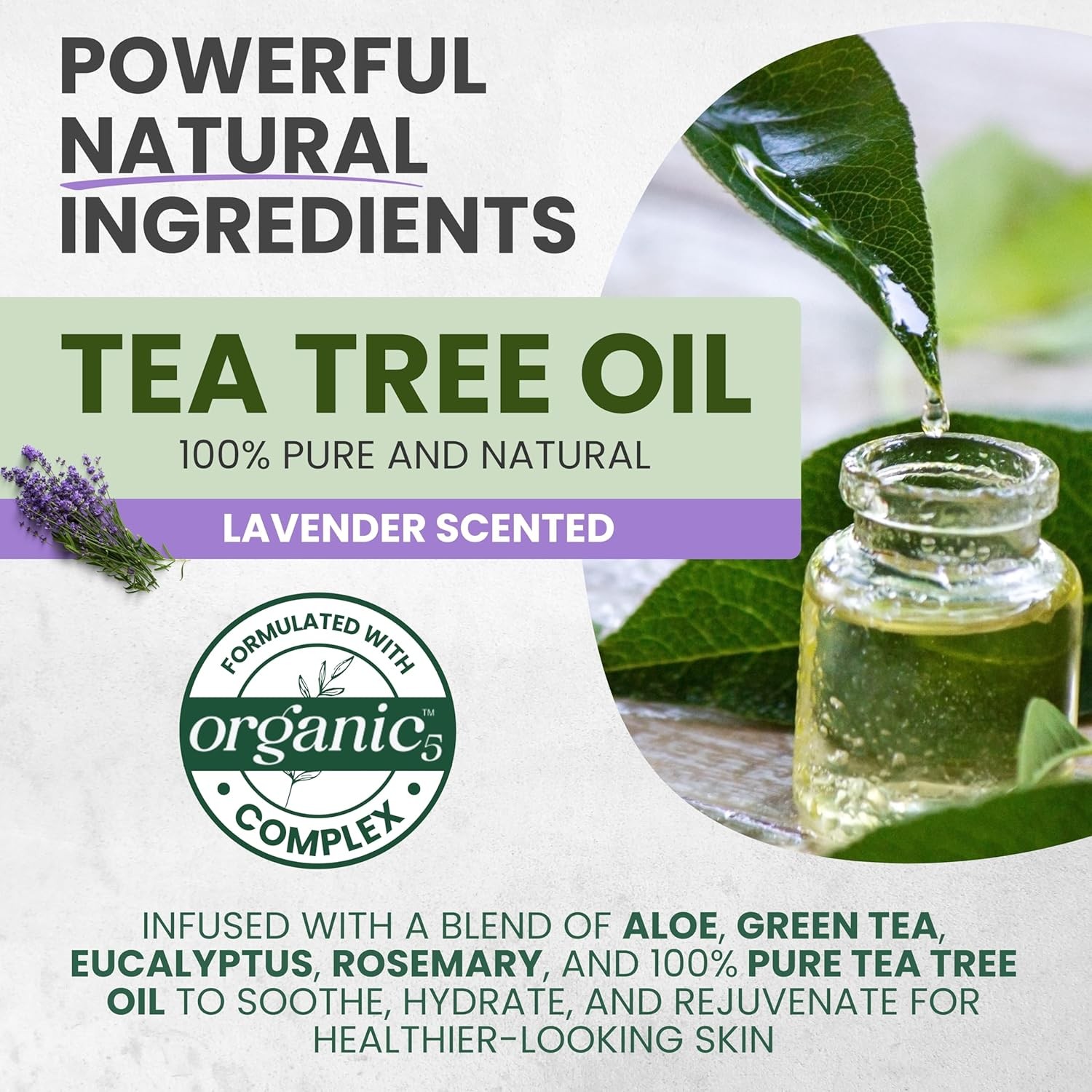 Tea Tree Lavender Body Wash MaxTherapy, Itchy Skin Relief, Antifungal Defense,