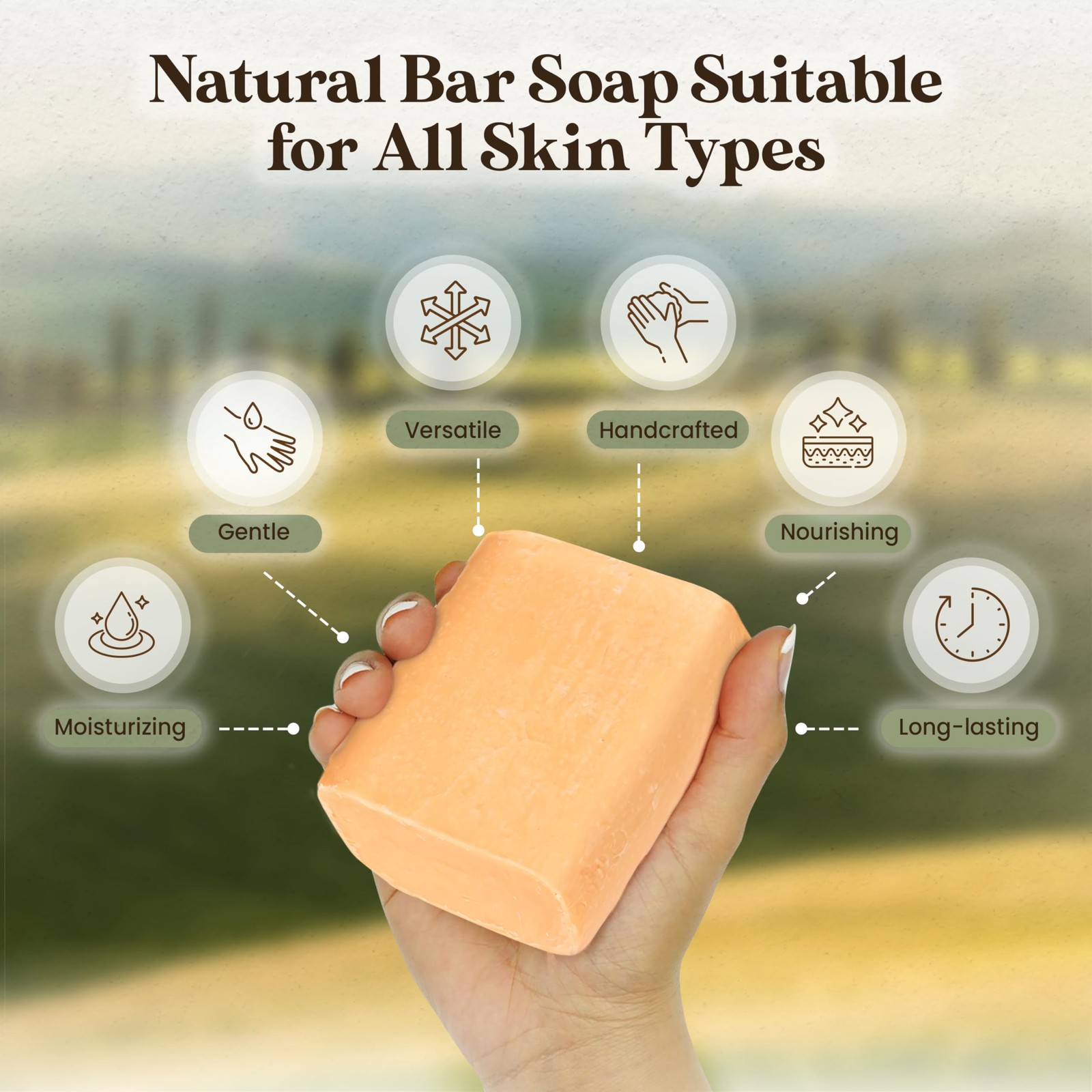 Amish Farms Soap Bar w/ All Natural Bentonite Clay 5 Ounce (Pack of 5), White