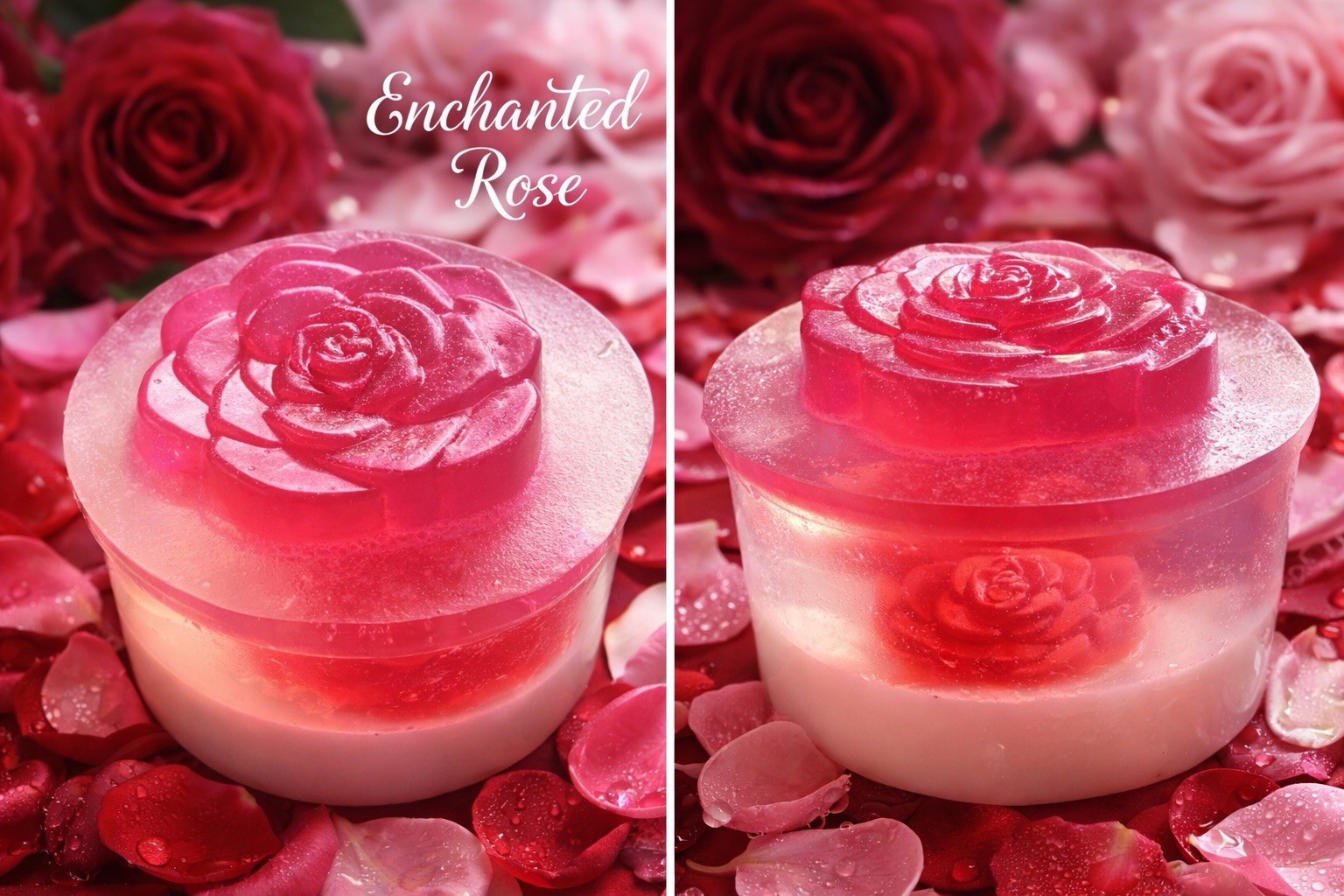 Floral Rose Scented Flower Shaped Body Bar Soap Pink White Unisex Regular Size