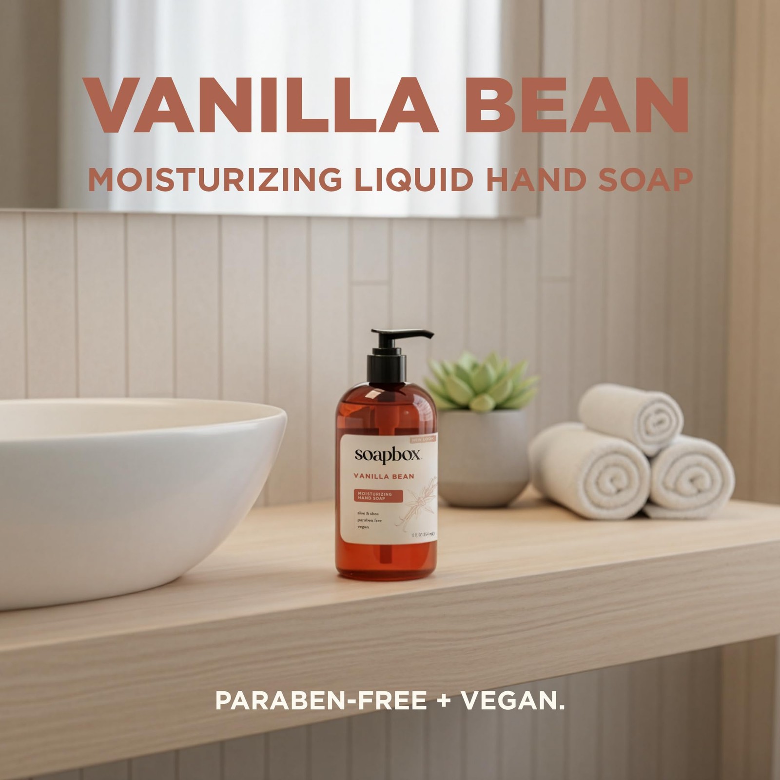 Soapbox Vanilla Bean Liquid Hand Soap, 12 Ounce (Pack of 3),