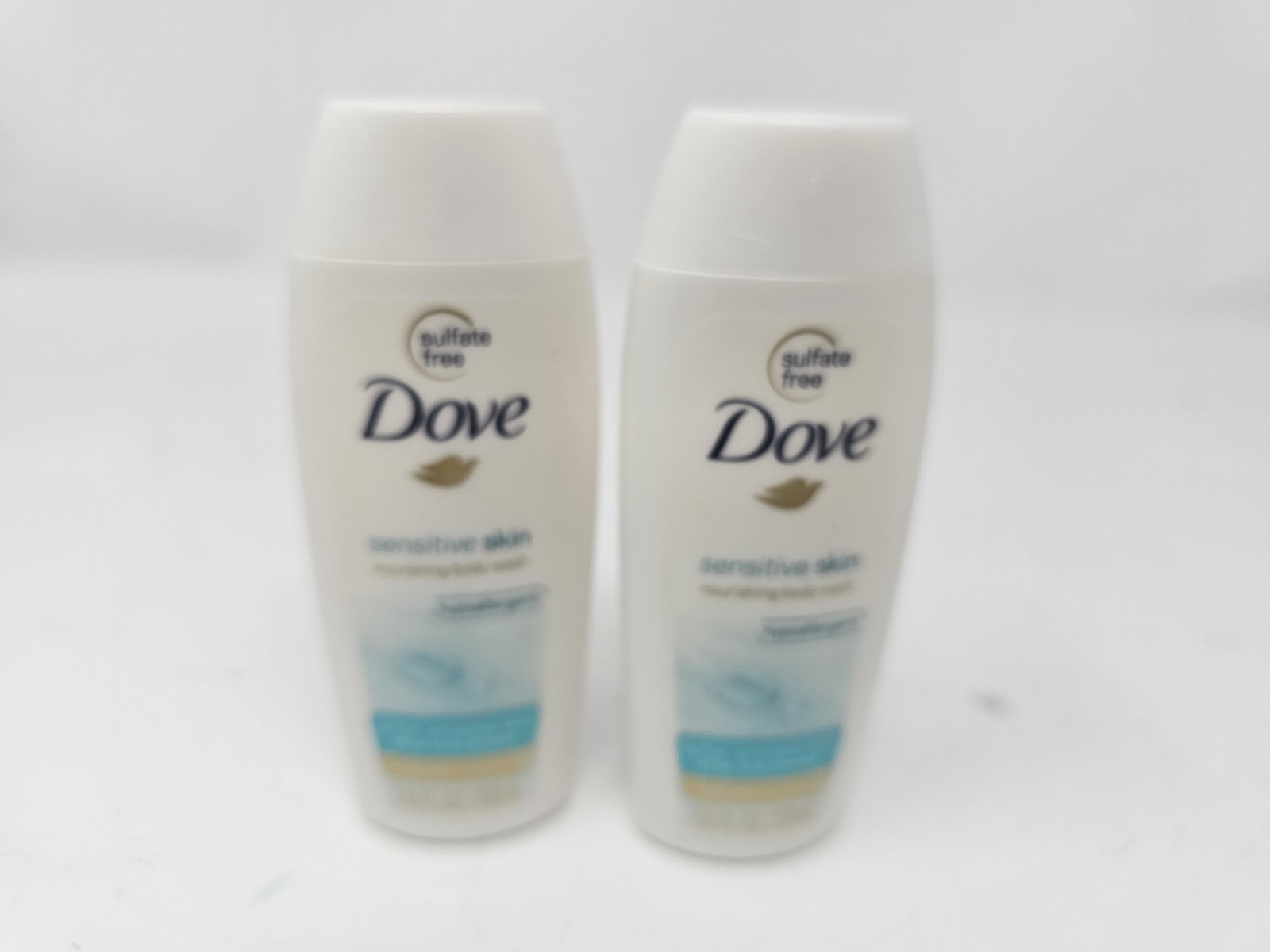 Dove Sensitive Skin 1 Oz Soap Bar + 1.8 Oz Body Wash Mini Travel Size Lot Of 3