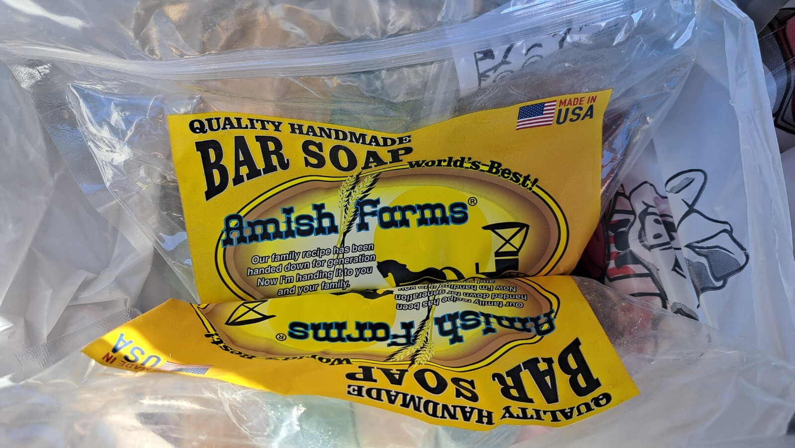 Amish Farm Bar Soap Pack Of 5 Huge Bars 7oz Ea. Made In USA Wildflower Scented