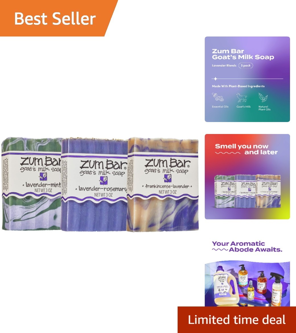 Aromatherapy Lavender Goat’s Milk Soap Bundle – 3 x 3 oz Bars – Natural Care