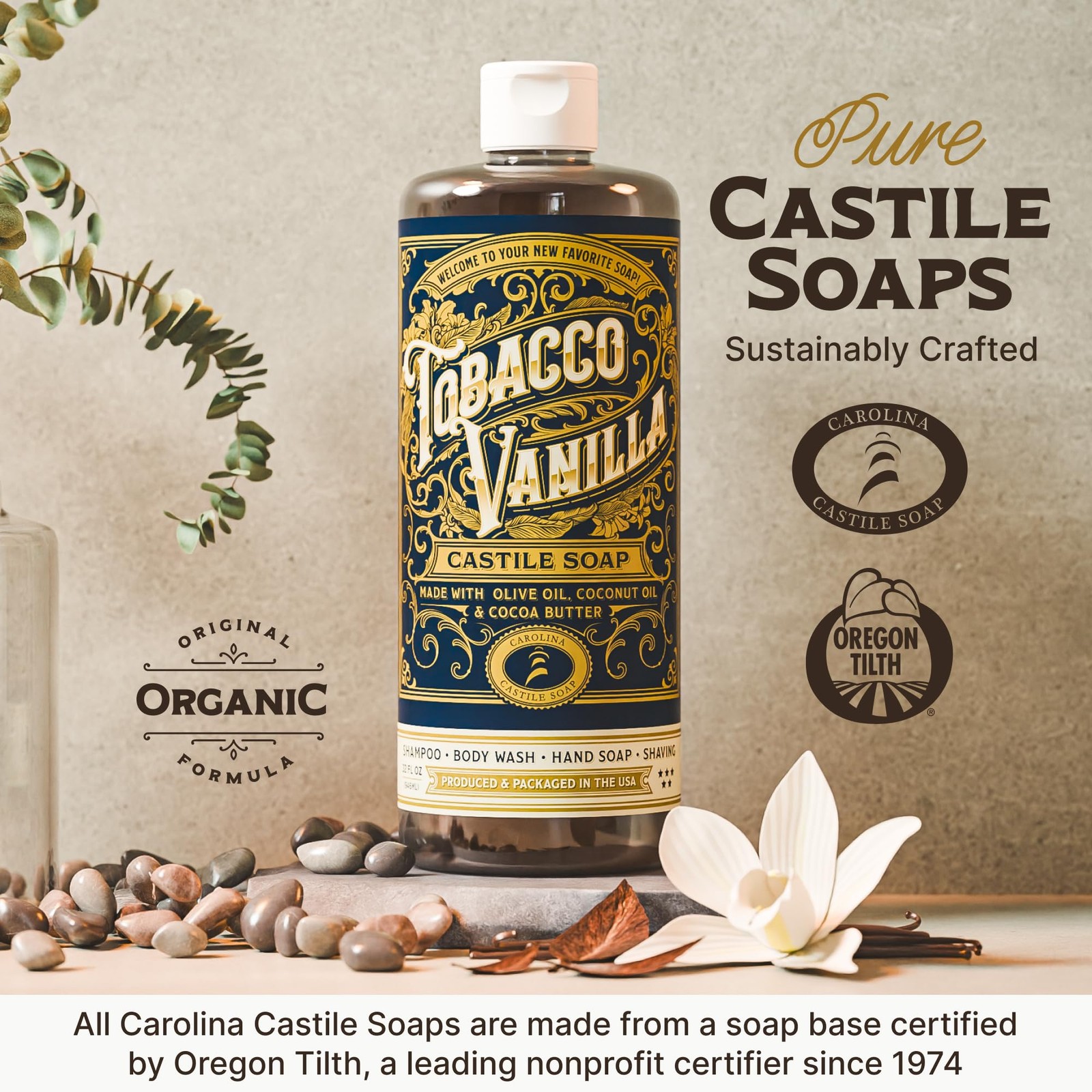 Castile Liquid Body Wash for Sensitive Skin – Natural Shampoo for Men with Ol…