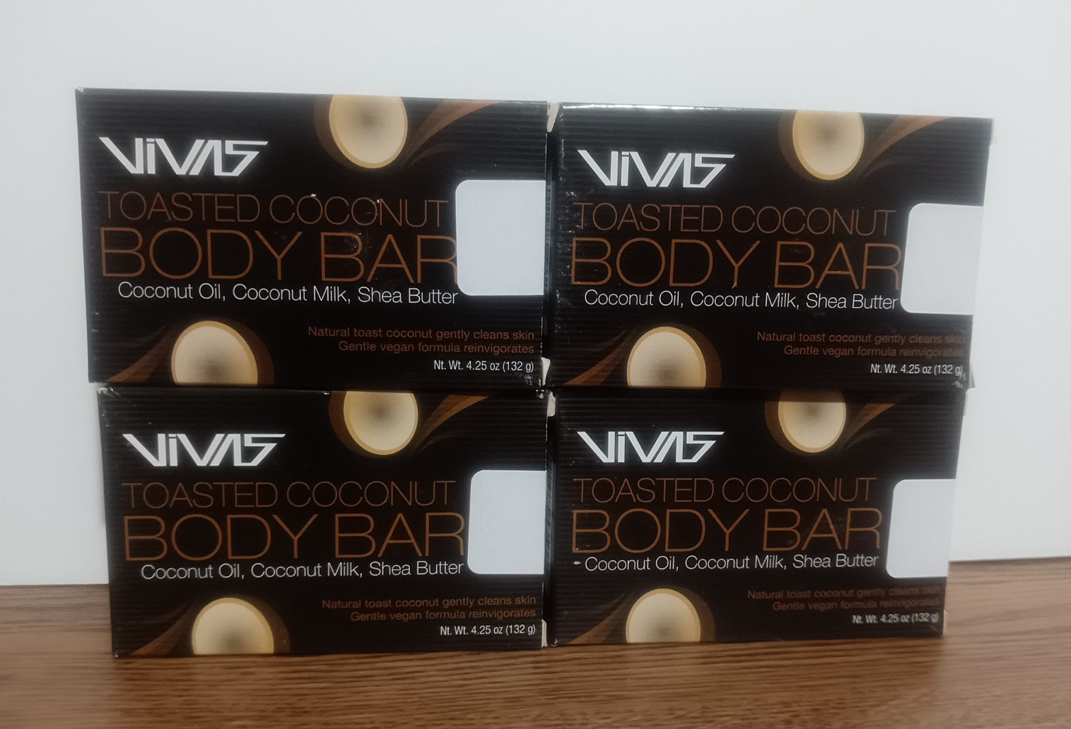 Four VIVAS Shea Butter Body Bars With Toasted Coconut