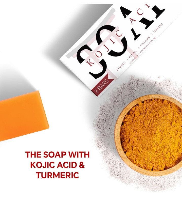 3PCS Tumeric Soap Skin Whitening Dark Spots lightening Acne Brightening Turmeric