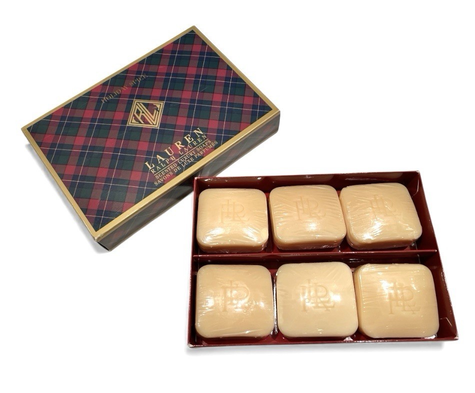 Vintage Ralph Lauren Christmas Set 6 2.9oz ea Holiday Spice Scented Luxury Soaps