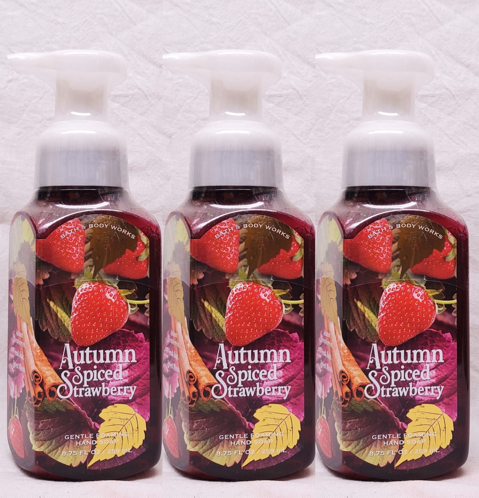 3 Bath & Body Works AUTUMN SPICED STRAWBERRY Foaming Hand Soap
