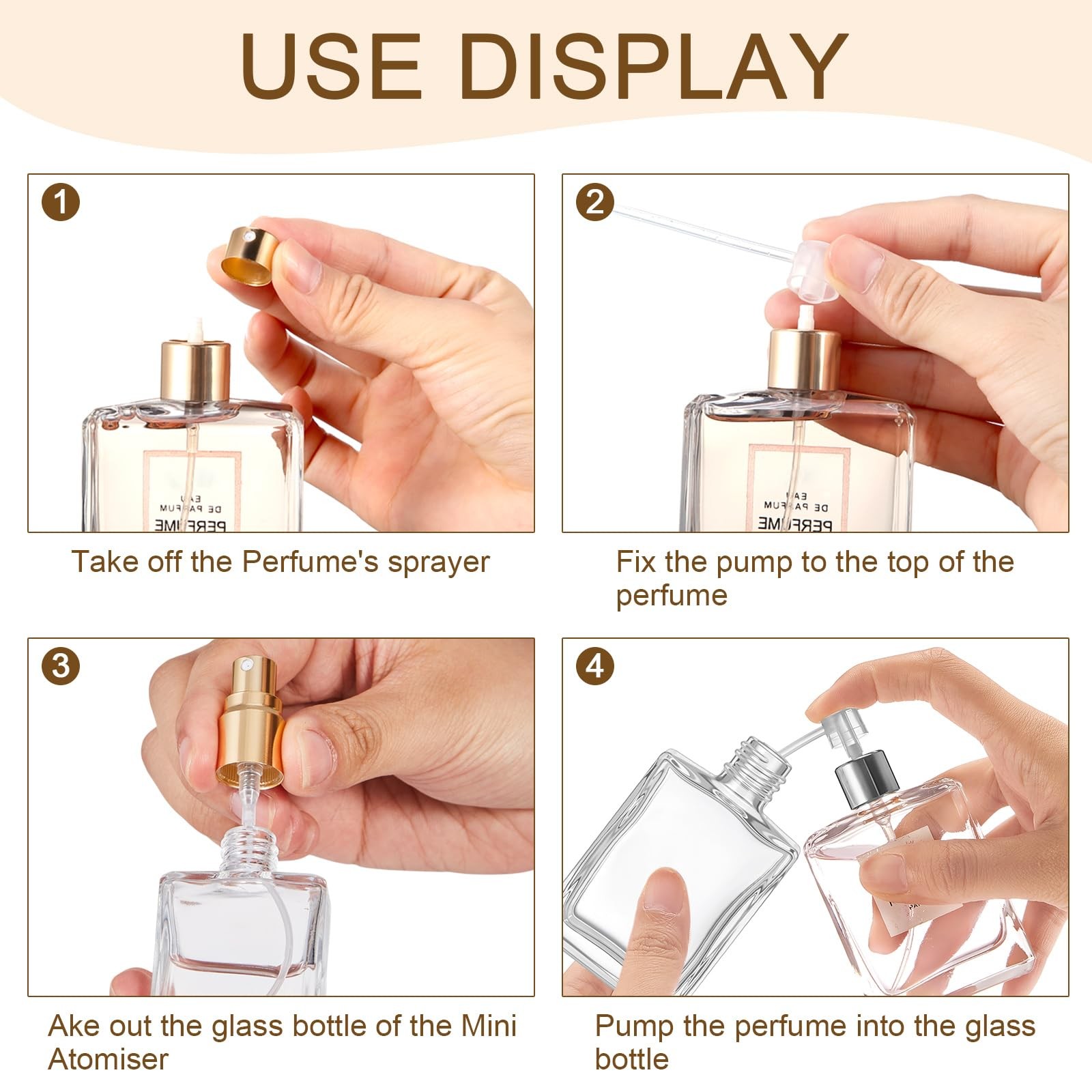Domensi 30 Pcs 15 ml Glass Perfume Bottles Mini Glass Empty Spray Atomizer Bottl