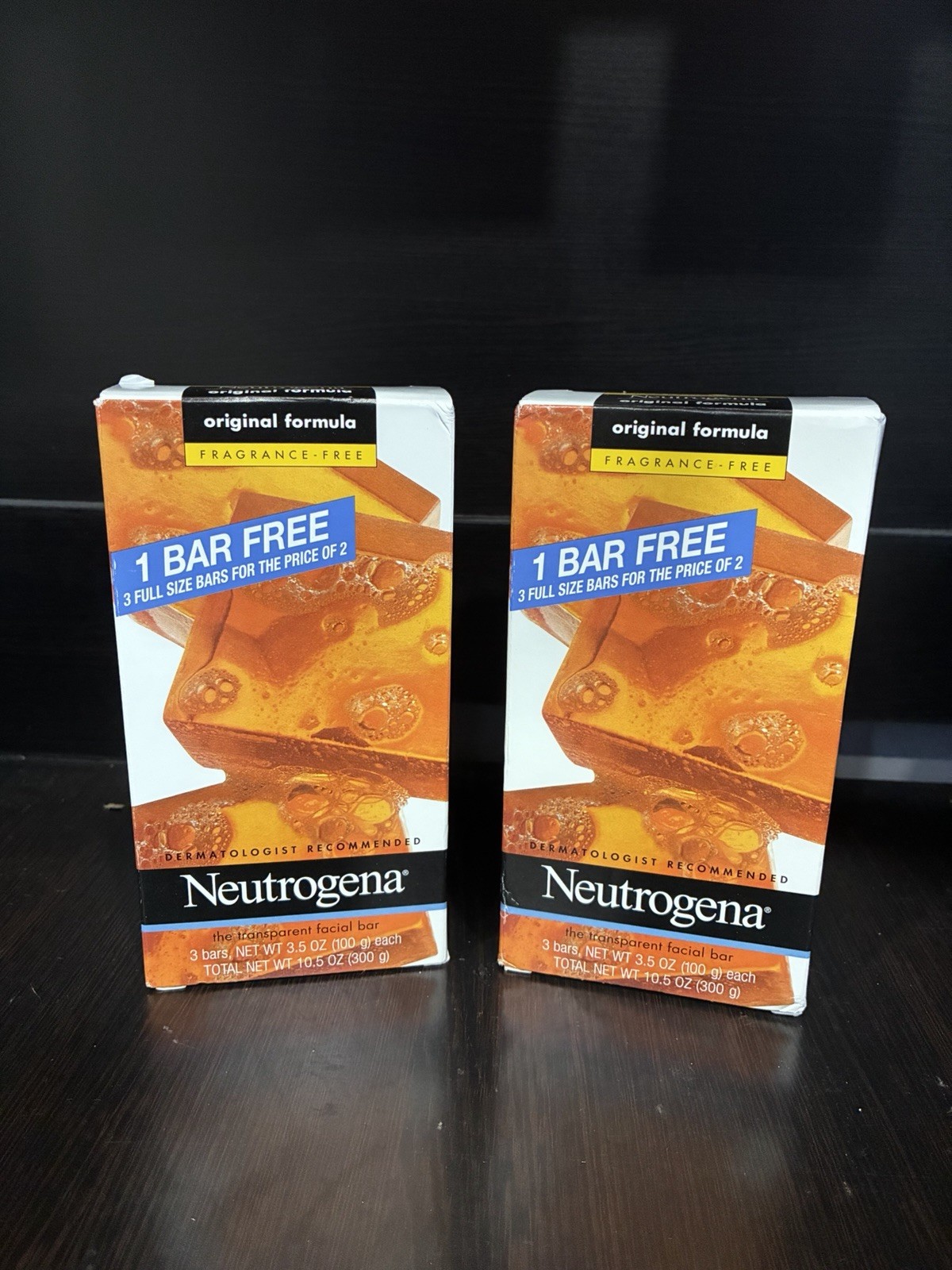 Neutrogena Transparent Facial Bar Soap – 2pk of 3 bars -Original Formula New
