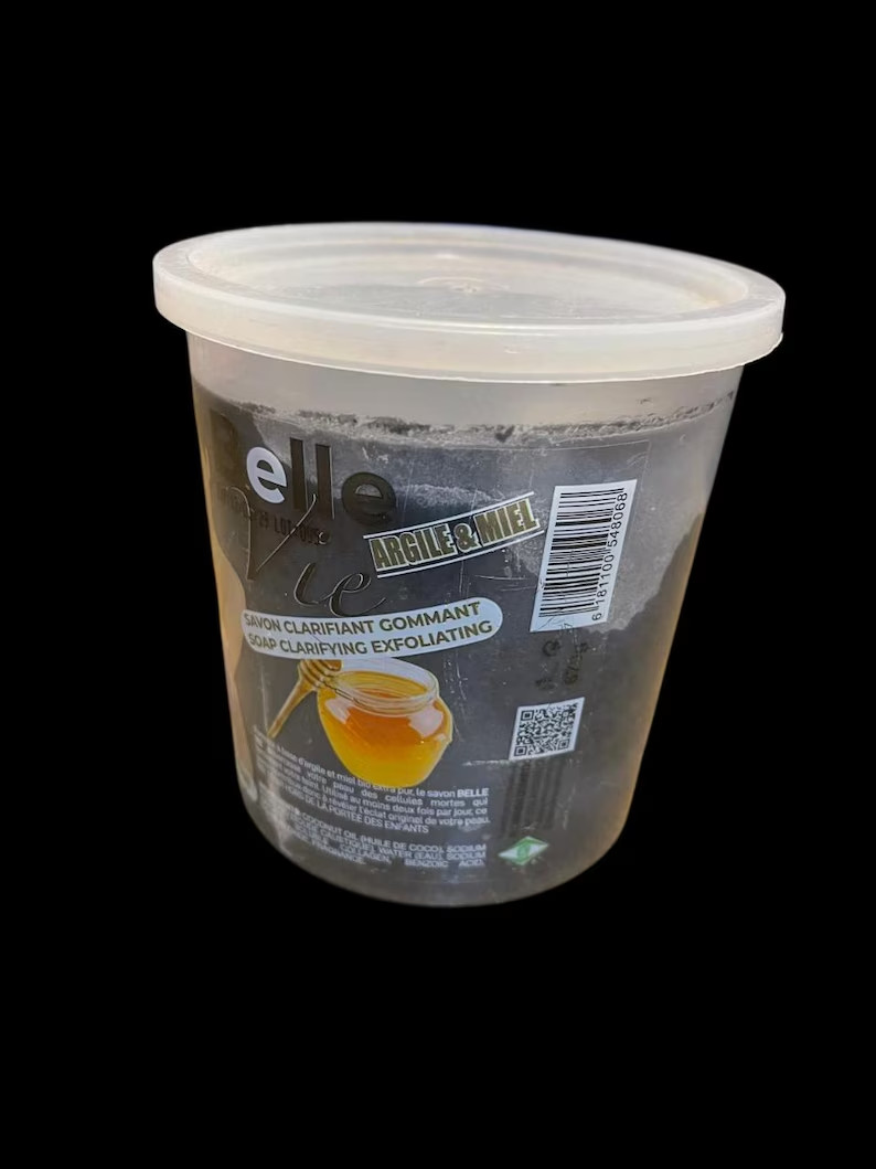 Belle Vie Rich Argile&miel Bio Extra Pur Soap. Exfoliating Soap 670g Jar. X 3