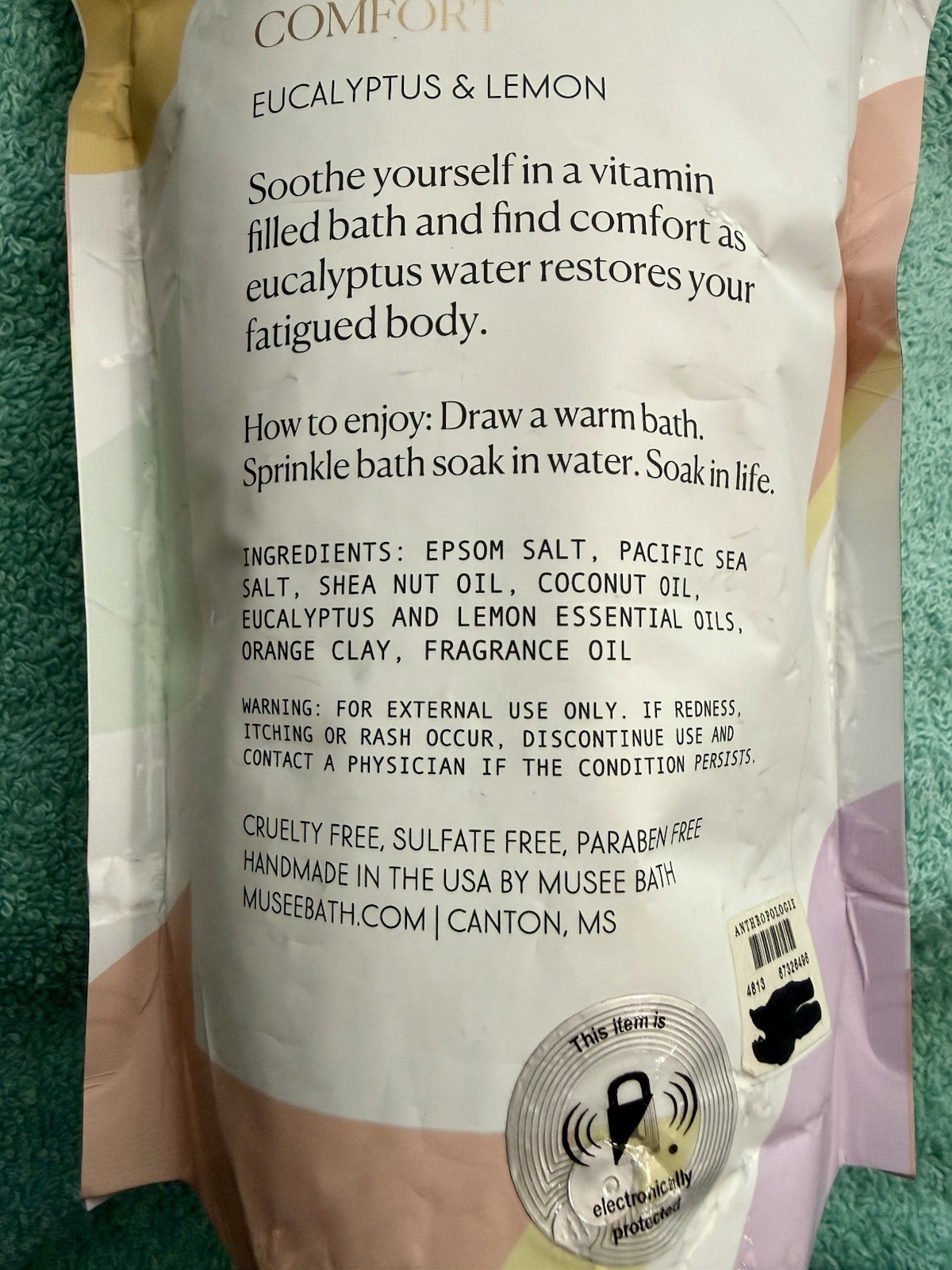 Musee Bath Therapy. Just Breathe Comfort. Bath Soak. 24 ozs. USA New
