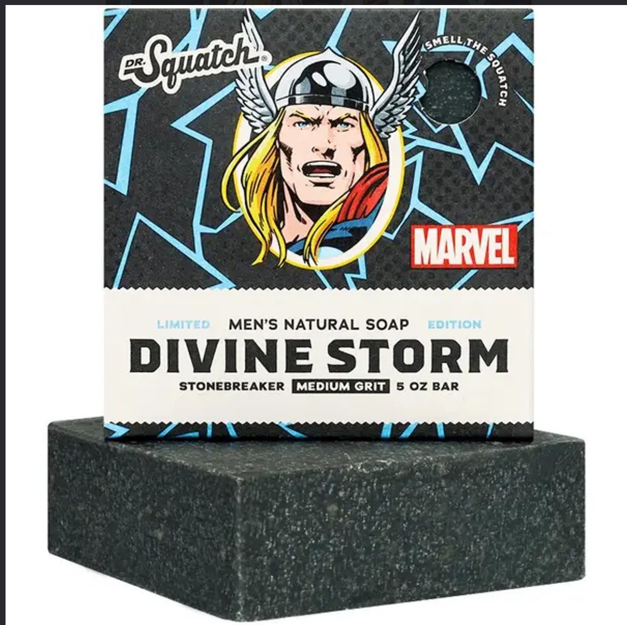 NIB~ Dr Squatch Marvel Soap Divine Storm Thor 5 oz 2x Bars Limited Ed Hero AX2