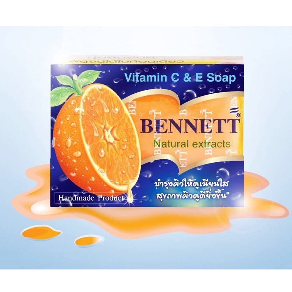 BENNETT Soap Natural Extracts Vitamin C & E Anti-Aging Skin Soap 130 g x 4 Pcs.