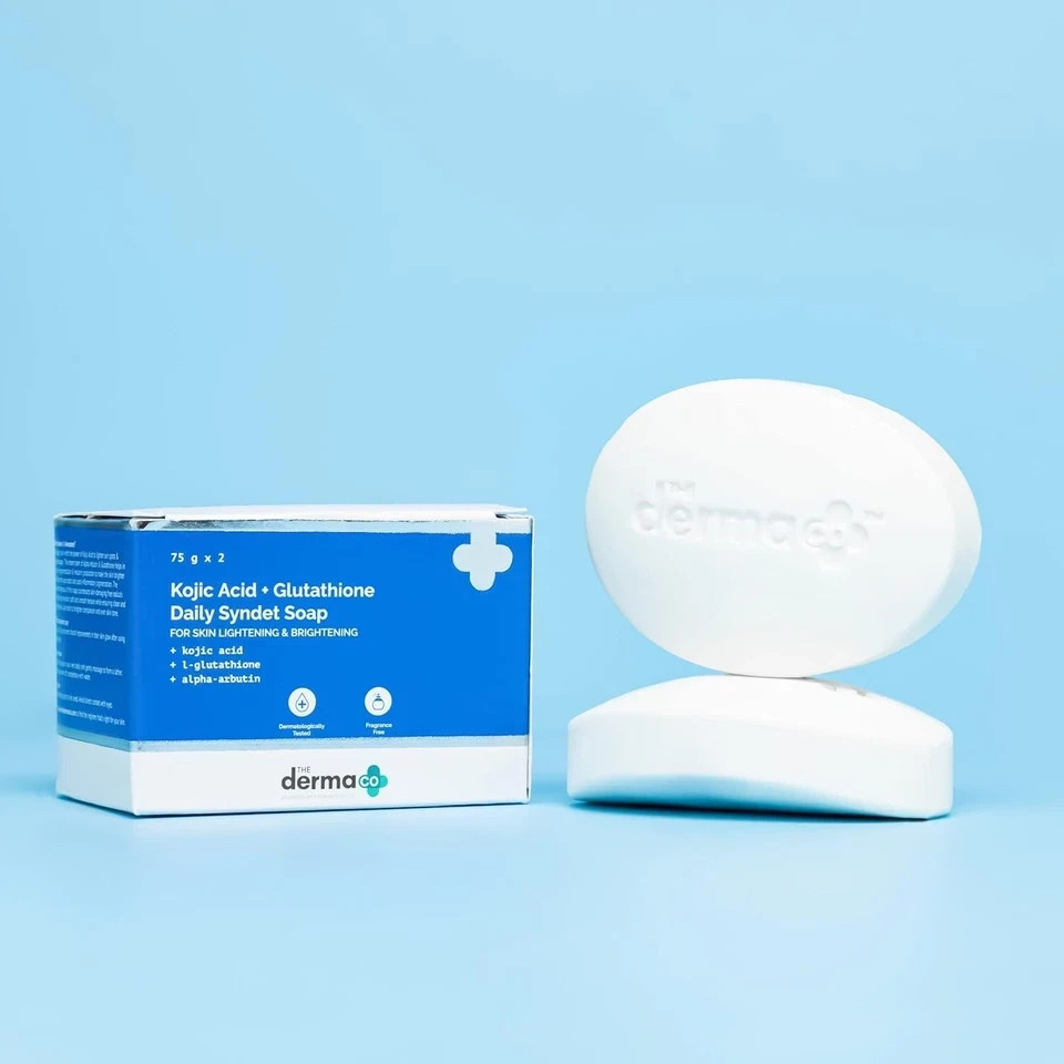 The Derma Co Kojic Acid + Glutathione Daily Syndet Soap ( Pack of 4)-75GM