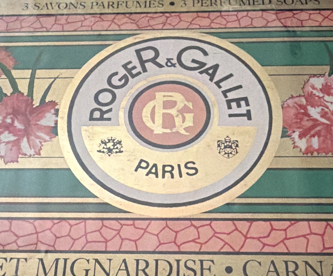 Vintage Roger & Gallet Paris Carnation Perfumed Soaps Box 3 – 3.5oz New Sealed